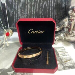 Cartier Red and Black Bracelet with Gold Accents